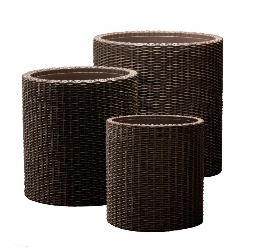 Набор кашпо Keter S+M+L CYLINDER PLANTERS 3 шт из пластика 7 / 18 / 39 л